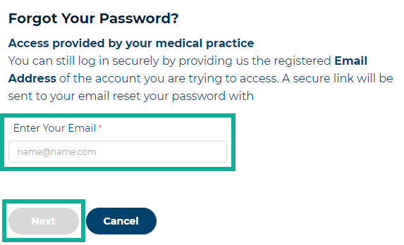 2. enter email