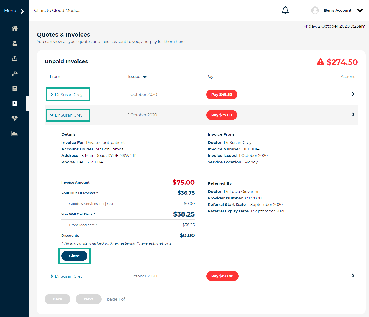 5. preview invoice