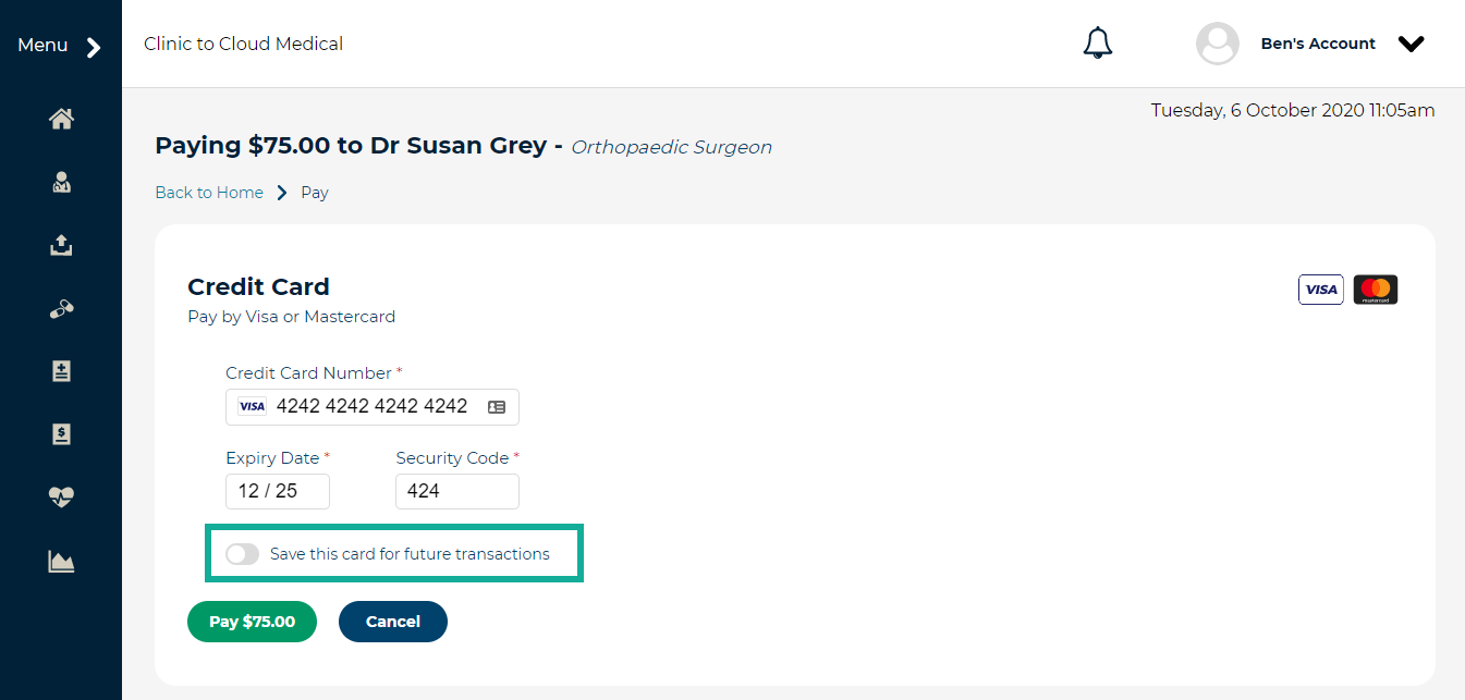 5. save card toggle
