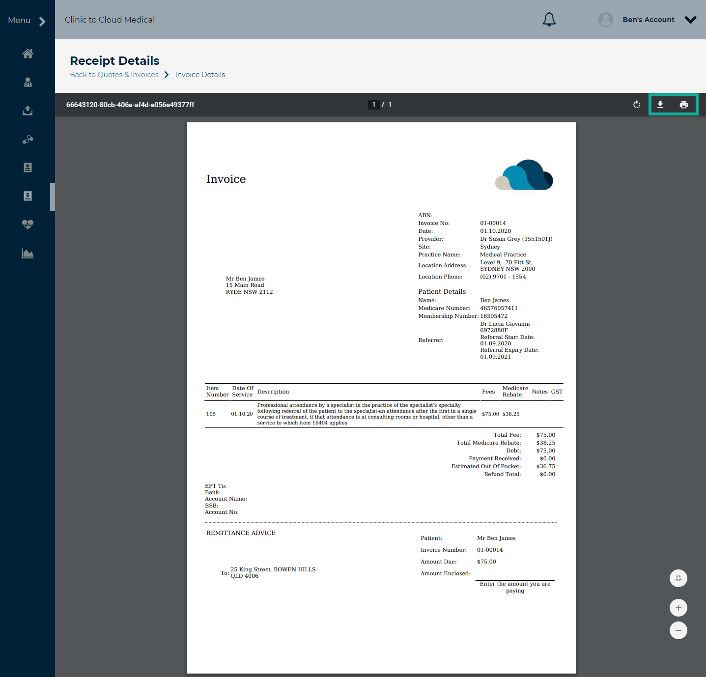 7. full invoice details
