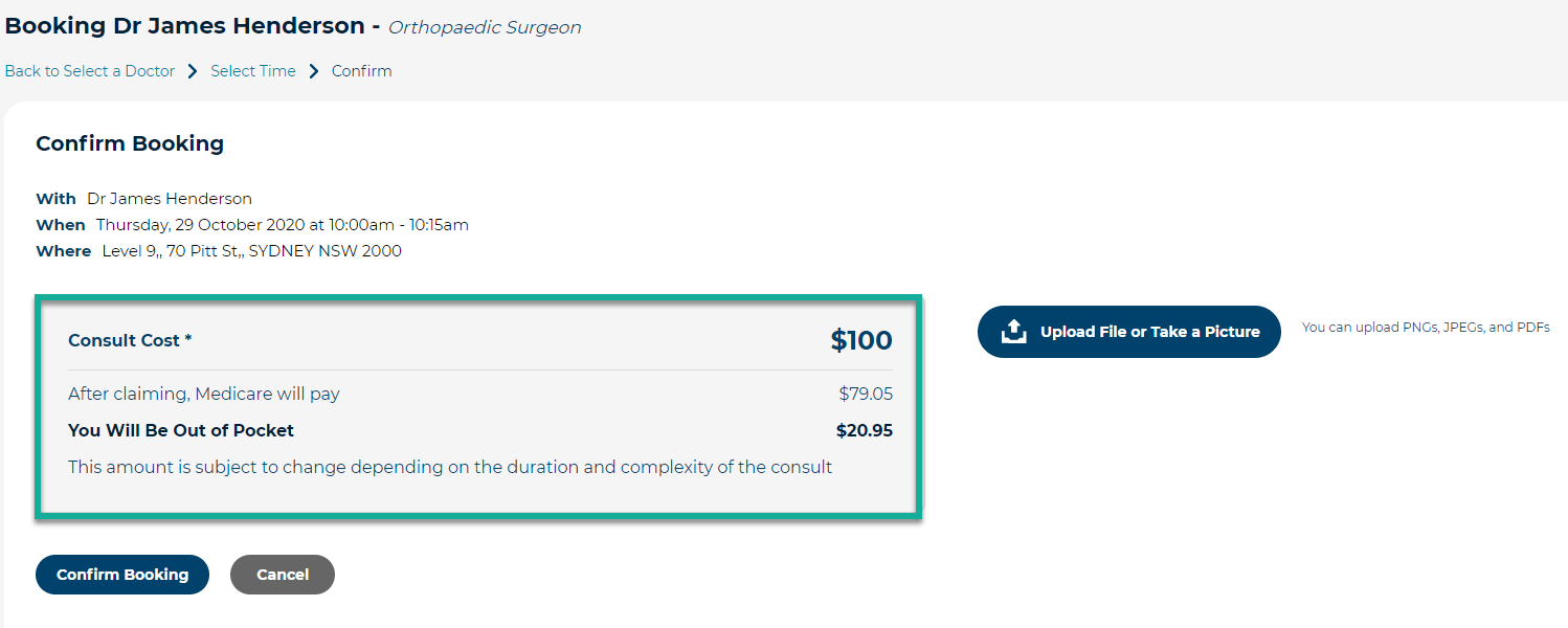 Fees for appt