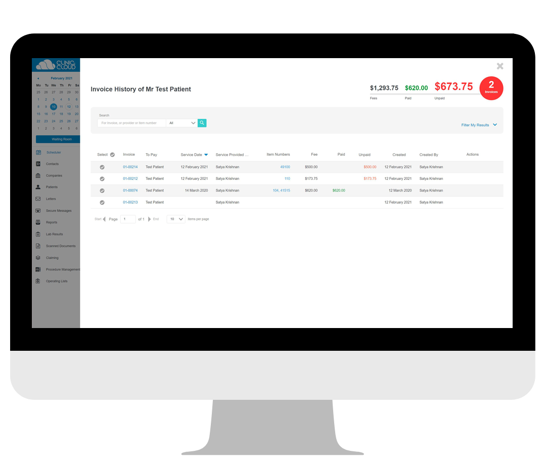 Product Mockup - Invoice History
